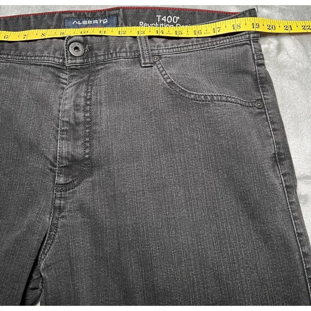 Alberto Jeans Men Size 38x33 T400 Modern Fit Straight Revolution Denim Black